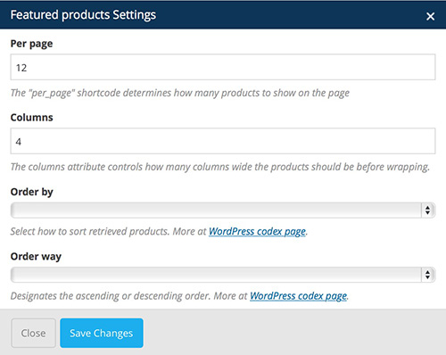 featured products vc settings