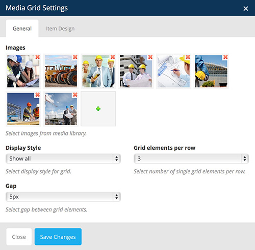 media grid vc settings