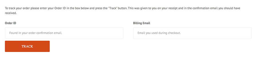 order tracking form