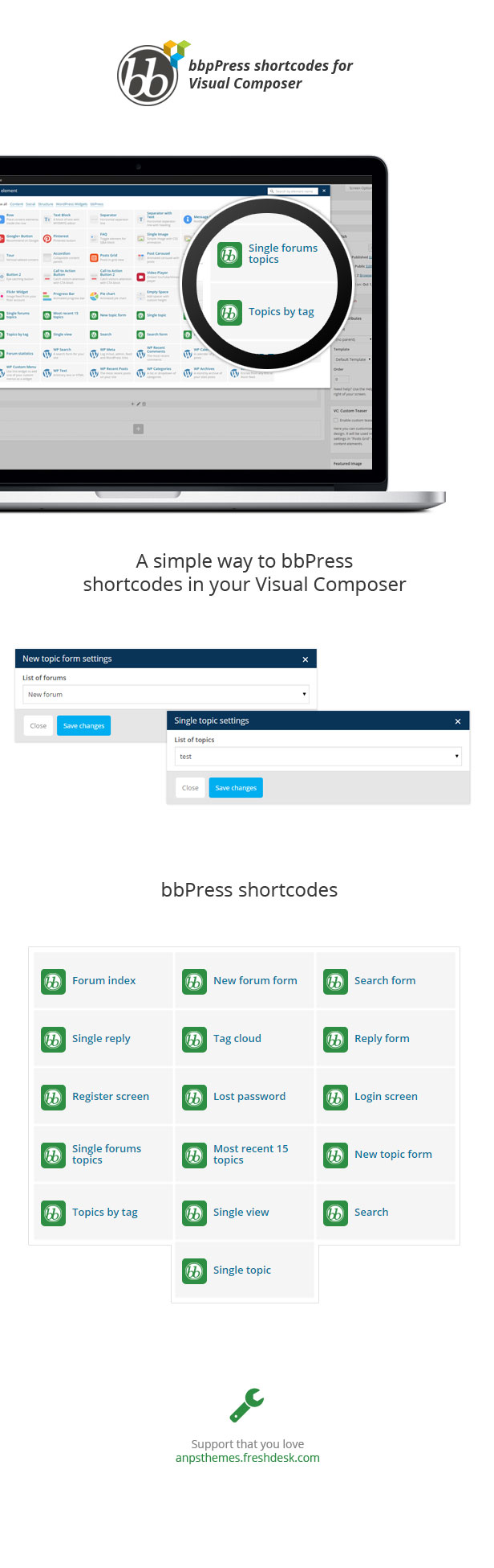 bbPress shortcodes para Visual Composer - 2