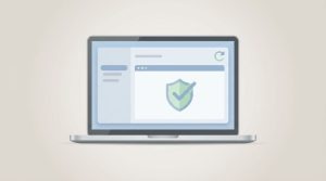 Illustration showing website security and update protection, highlighting why regular website updates matter for businesses.