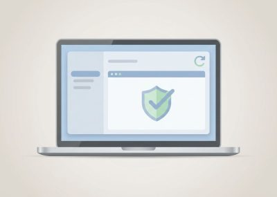 Illustration showing website security and update protection, highlighting why regular website updates matter for businesses.