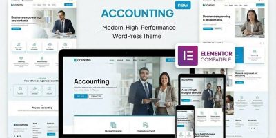 Accounting WordPress theme with Elementor support