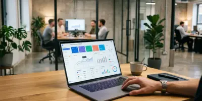 Professional working on monthly WordPress support and website maintenance dashboard