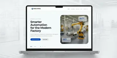 Modern industrial WordPress theme demo for automation, robotics, smart factory, and advanced manufacturing websites