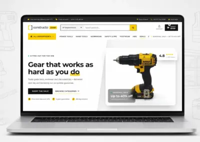 Constructo Shop WooCommerce demo for tools, workwear and construction supplies