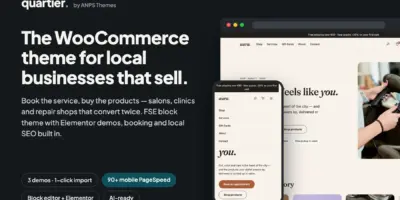 Quartier local business WordPress theme with salon, clinic and auto repair demos