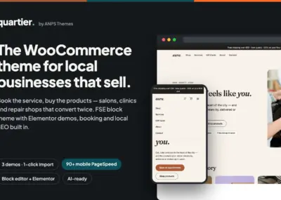 Quartier local business WordPress theme with salon, clinic and auto repair demos