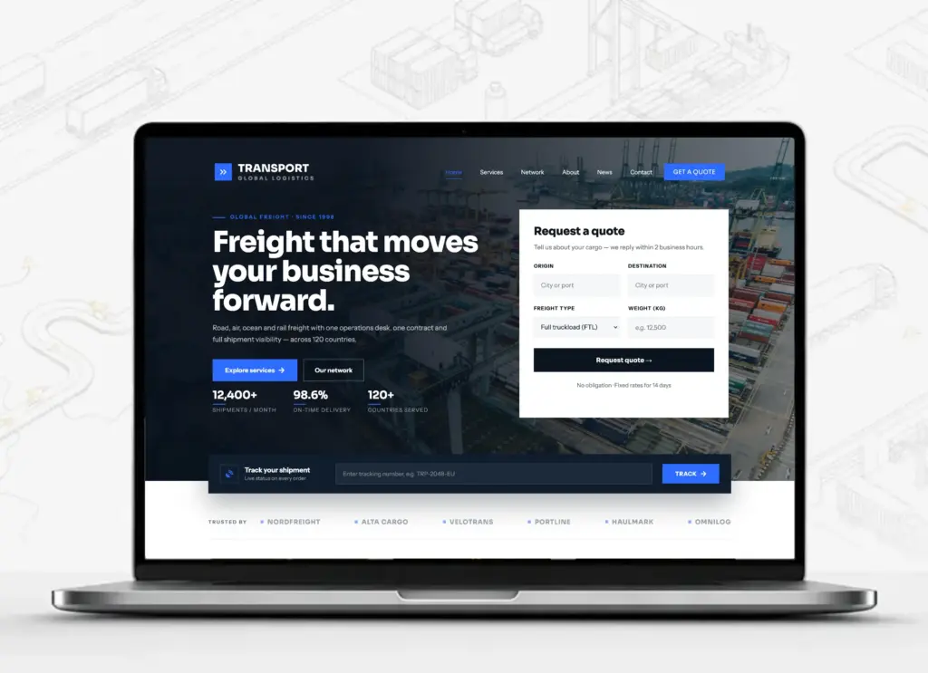 Transport WordPress Theme Demo 9 for freight and logistics companies